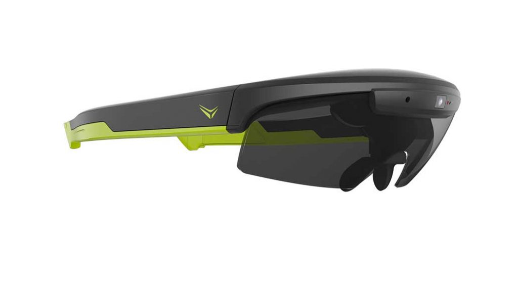 So sieht die smarte Brille für Radfahrer aus: Die Raptor in Grün.