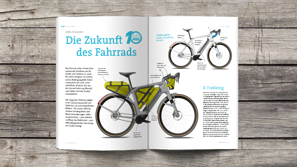 Guido Golling zeigt Studien des E-Bikes der Zunkunft