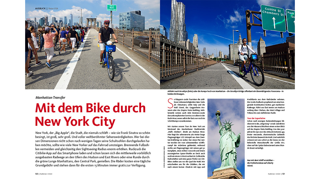 Reise-Story: Mit dem Fahrrad durch New York City.